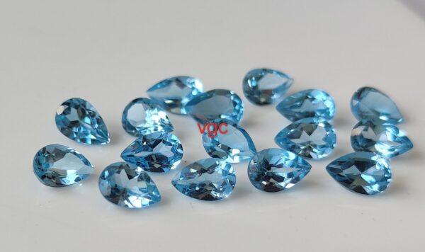 Natural Swiss Blue Topaz 4×6 mm Pear Faceted Cut – AAA Quality Swiss Blue Topaz Pear Faceted Cut 4x6mm
