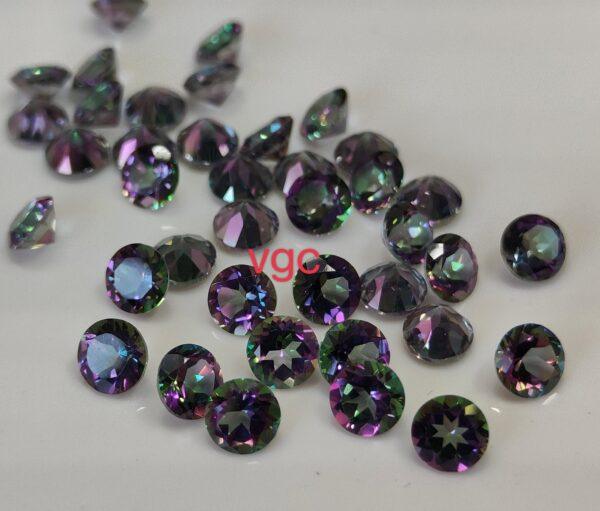 Natural Coated Mystic Topaz 3 mm Round Faceted Cut – AAA Quality Mystic Topaz Round Faceted Cut 3mm