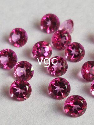 Natural Coated Pink Topaz 10 mm Round Faceted Cut – AAA Quality Pink Topaz Round Faceted Cut 10mm