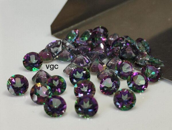Natural Coated Mystic Topaz 3 mm Round Faceted Cut – AAA Quality Mystic Topaz Round Faceted Cut 3mm