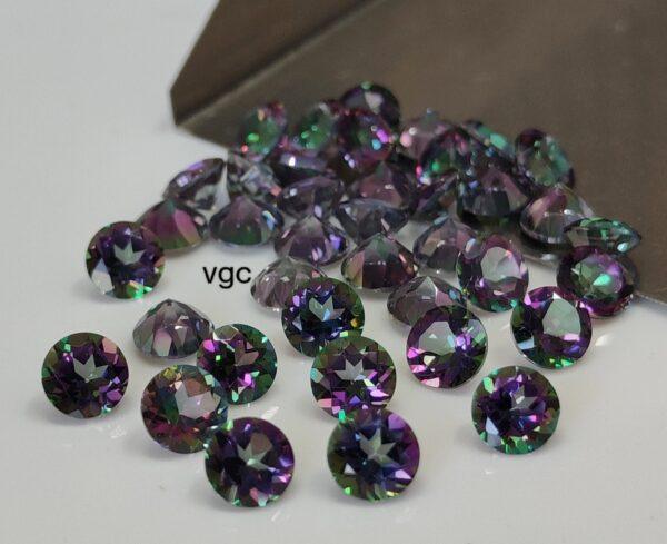 Natural Coated Mystic Topaz 3 mm Round Faceted Cut – AAA Quality Mystic Topaz Round Faceted Cut 3mm