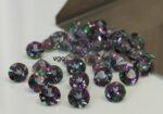 Natural Coated Mystic Topaz 3 mm Round Faceted Cut – AAA Quality Mystic Topaz Round Faceted Cut 3mm