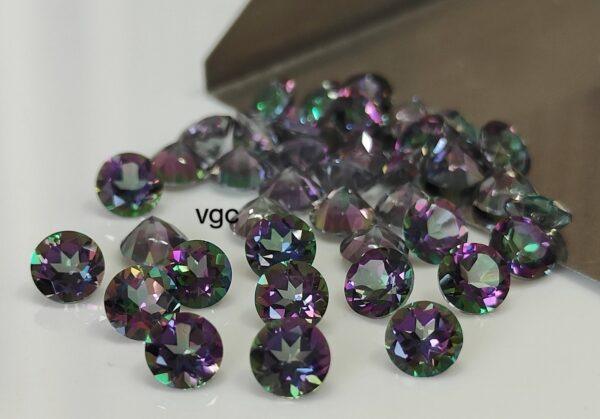 Natural Coated Mystic Topaz 3 mm Round Faceted Cut – AAA Quality Mystic Topaz Round Faceted Cut 3mm