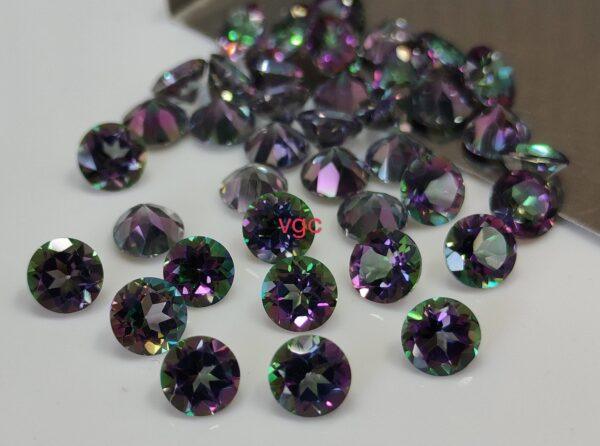 Natural Coated Mystic Topaz 3 mm Round Faceted Cut – AAA Quality Mystic Topaz Round Faceted Cut 3mm