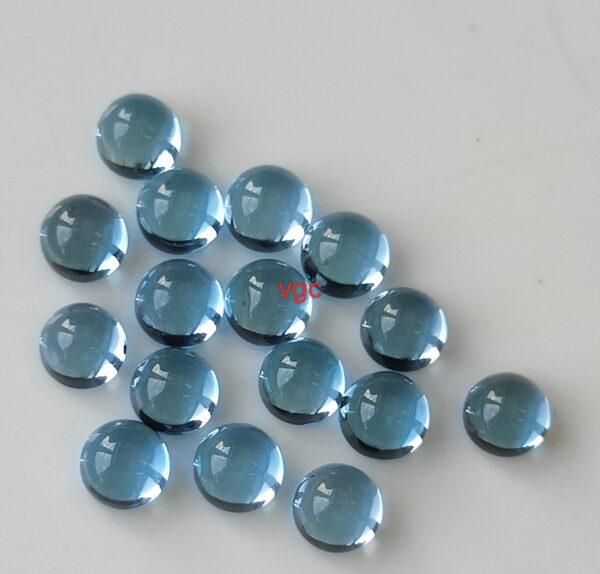 Natural Swiss Blue Topaz 4 mm Round Cabochon – AAA Quality Swiss Blue Topaz Round Cabochon 4mm