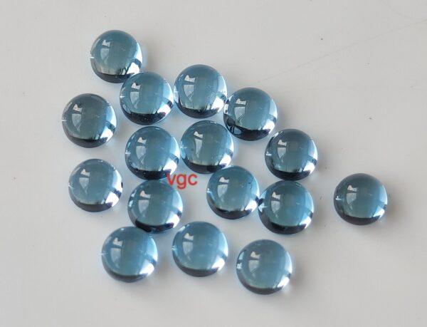Natural Swiss Blue Topaz 4 mm Round Cabochon – AAA Quality Swiss Blue Topaz Round Cabochon 4mm