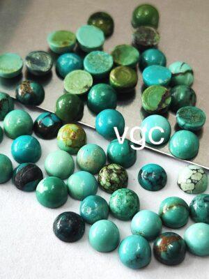 Natural Tibbati Turquoise 3 mm Round Cabochon – AAA Quality Tibetan Turquoise Round 3mm