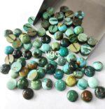 Natural Tibbati Turquoise 10 mm Round Cabochon – AAA Quality Tibetan Turquoise Round 10mm