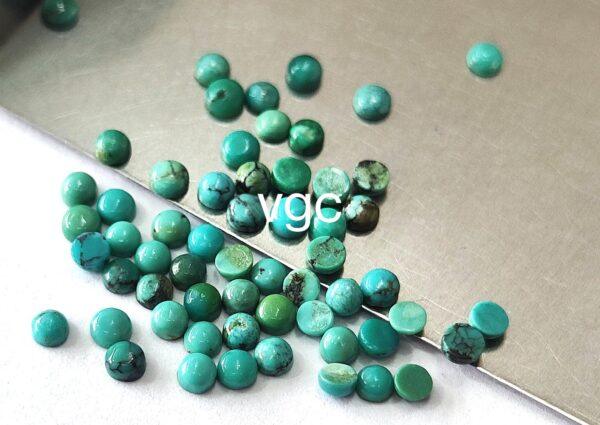 Natural Tibbati Turquoise 3 mm Round Cabochon – AAA Quality Tibetan Turquoise Round 3mm