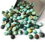 Natural Tibbati Turquoise 10 mm Round Cabochon – AAA Quality Tibetan Turquoise Round 10mm