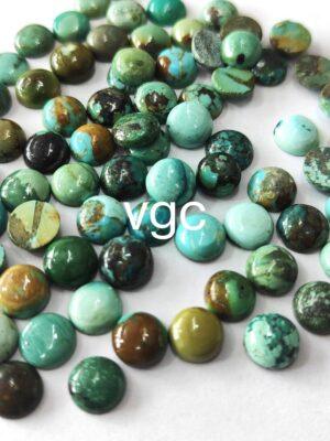Natural Tibbati Turquoise 10 mm Round Cabochon – AAA Quality Tibetan Turquoise Round 10mm