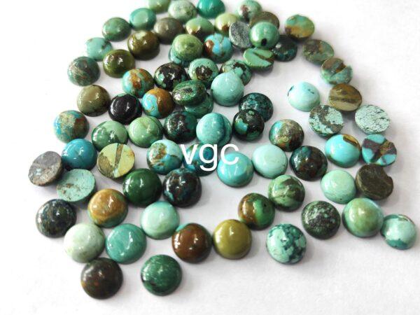 Natural Tibbati Turquoise 10 mm Round Cabochon – AAA Quality Tibetan Turquoise Round 10mm
