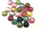 Natural Multi Tourmaline 4 mm Round Cabochon – AAA Quality Multicolor Tourmaline Round 4mm