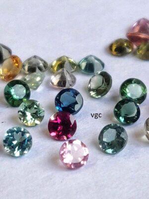 Natural Multi Tourmaline 1.25 mm Round Faceted Cut – AAA Quality Multicolor Tourmaline Round Faceted Cut 1.25mm
