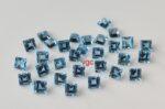 Natural Swiss Blue Topaz 4 mm Square Faceted Cut – AAA Quality Swiss Blue Topaz Square Faceted Cut 4mm
