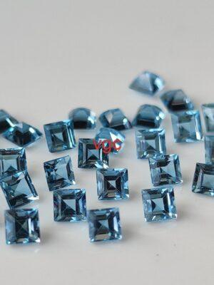 Natural Swiss Blue Topaz 3 mm Square Faceted Cut – AAA Quality Swiss Blue Topaz Square Faceted Cut 3mm