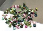 Natural Multi Tourmaline 2 mm Square Faceted Cut – AAA Quality Multicolor Tourmaline Square 2mm
