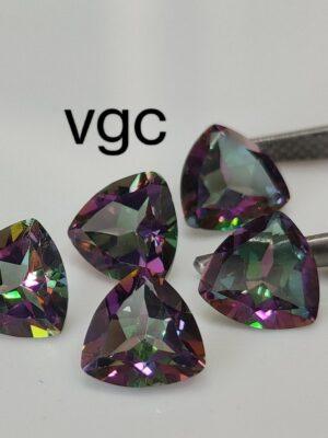 Natural Coated Mystic Topaz 10 mm Trillion Faceted Cut – AAA Quality Mystic Topaz Trillion Faceted Cut 10mm