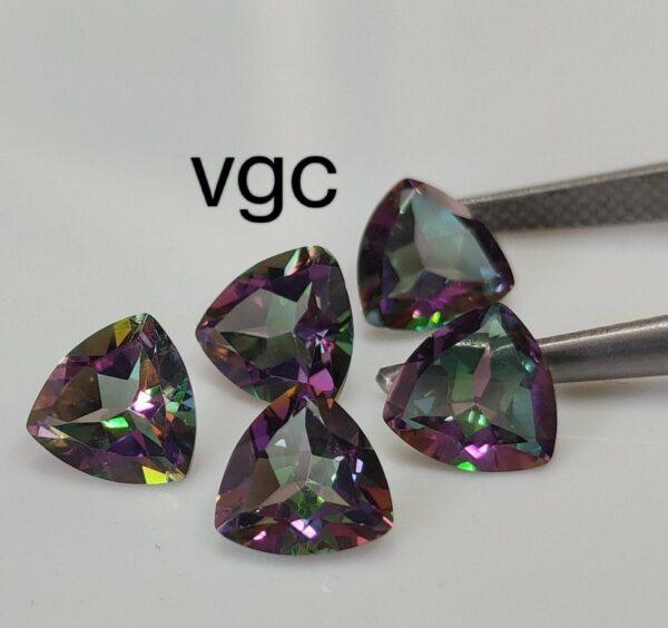 Natural Coated Mystic Topaz 5 mm Trillion Faceted Cut – AAA Quality Mystic Topaz Trillion Faceted Cut 5mm