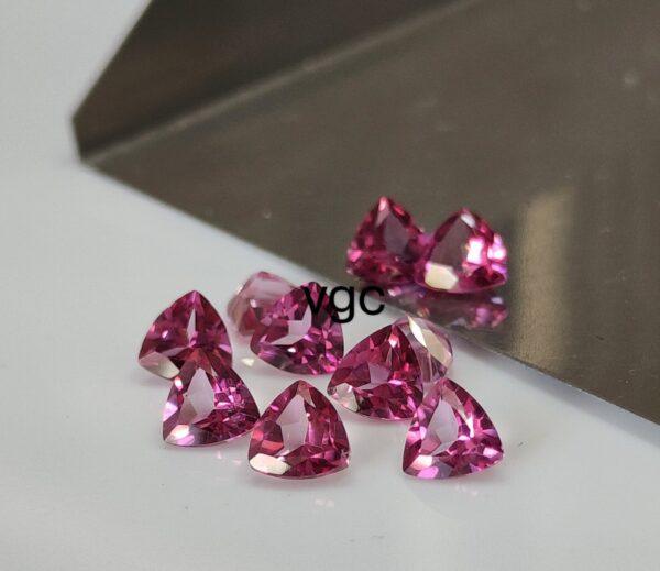 Natural Coated Pink Topaz 4 mm Trillion Faceted Cut – AAA Quality Pink Topaz Trillion Faceted Cut 4mm