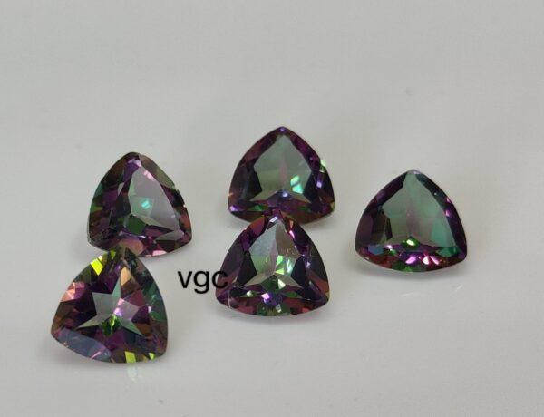 Natural Coated Mystic Topaz 5 mm Trillion Faceted Cut – AAA Quality Mystic Topaz Trillion Faceted Cut 5mm