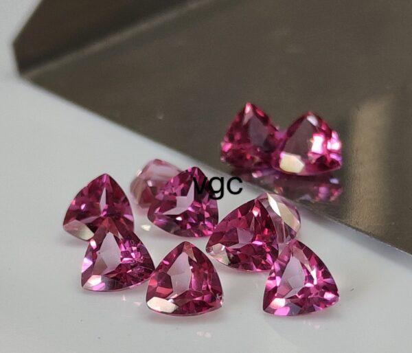 Natural Coated Pink Topaz 4 mm Trillion Faceted Cut – AAA Quality Pink Topaz Trillion Faceted Cut 4mm