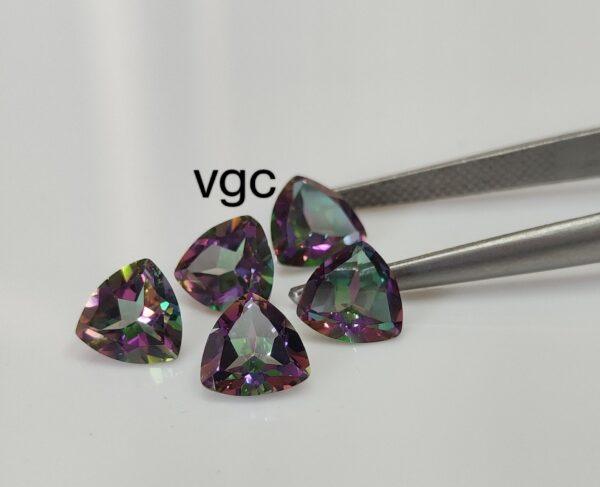 Natural Coated Mystic Topaz 5 mm Trillion Faceted Cut – AAA Quality Mystic Topaz Trillion Faceted Cut 5mm