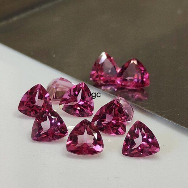 Natural Coated Pink Topaz 4 mm Trillion Faceted Cut – AAA Quality Pink Topaz Trillion Faceted Cut 4mm